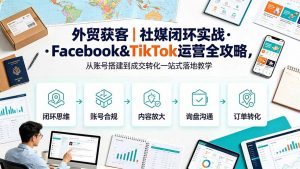 外贸获客|社媒闭环实战·Facebook&TikTok运营全攻略,从账号搭建到成交转化一站式落地教学-聊项目