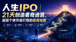 人生IPO︱21天创造者奇迹营,超级个体升级打怪的极简地图-聊项目