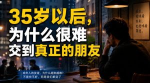 付费文章:35岁以后,为什么很难交到真正的朋友-聊项目