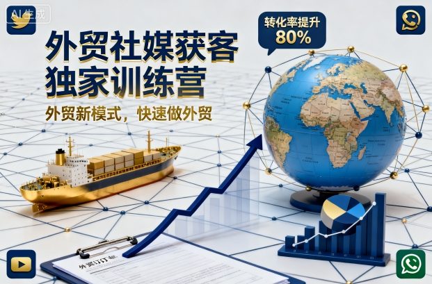 外贸社媒获客独家训练营，外贸新模式，快速做外贸(更新26年07月27日)-聊项目
