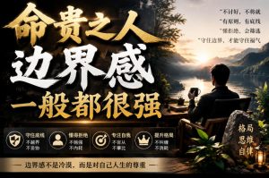 付费文章:命贵之人,边界感一般都很强-聊项目