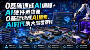 0基础速成AI编程+AI硬件造物课，0基础速成AI造物，AI时代的大满贯课程-聊项目