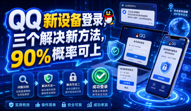 QQ新设备登录，三个解决新方法，90%概率可上-聊项目