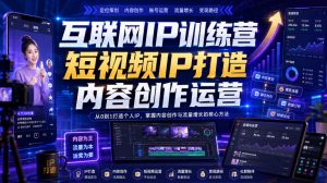互联网IP训练营,短视频IP打造,内容创作运营-聊项目