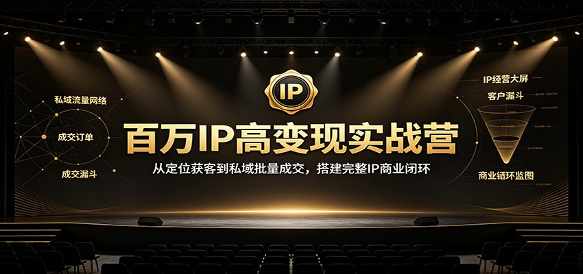百万IP高变现实战营:从定位获客到私域批量成交,搭建完整IP商业闭环-聊项目