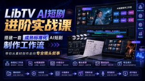 LibTV AI短剧进阶实战课，搭建一套成熟标准化AI短剧制作工作流，带你从素材创作走向专业镜头叙事-聊项目