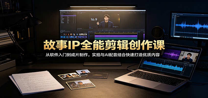 故事IP全能剪辑创作课:从软件入门到成片制作,实拍与AI配音结合快速打造优质内容-聊项目