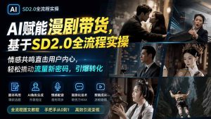 AI赋能漫剧带货,基于SD2.0全流程实操;情感共鸣直击用户内心,轻松撬动流量新密码,引爆转化-聊项目