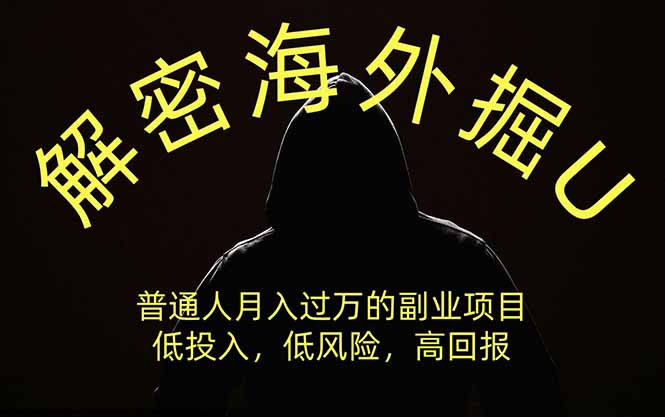 解密海外掘U，普通人月入过万的副业项目，低投入、低风险高回报，没有之一-聊项目