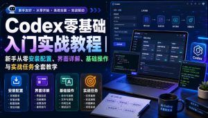 Codex零基础入门实战教程|新手从零安装配置、界面详解、基础操作与实战任务全套教学-聊项目