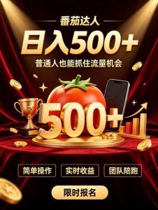 番茄达人日入500+？普通人也能参与？做番茄达人真的可行？零门槛番茄推文，新手也能上手做达人【揭秘】-聊项目