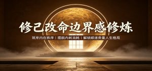 修己改命边界感修炼：筑牢内在秩序，摆脱内耗消耗，解锁顺遂贵重人生格局-聊项目