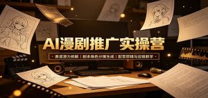 AI漫剧推广实操营:赛道潜力拆解,剧本角色分镜生成,配音剪辑与运镜教学-聊项目