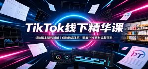 TikTok线下精华课:爆款脚本架构拆解,成熟选品体系,配套PPT素材完整落地-聊项目