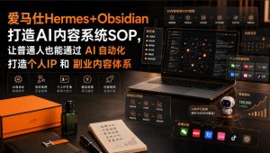 爱马仕Hermes+Obsidian打造AI内容系统SOP,让普通人也能通过 AI 自动化打造个人IP 和 副业内容体系-聊项目