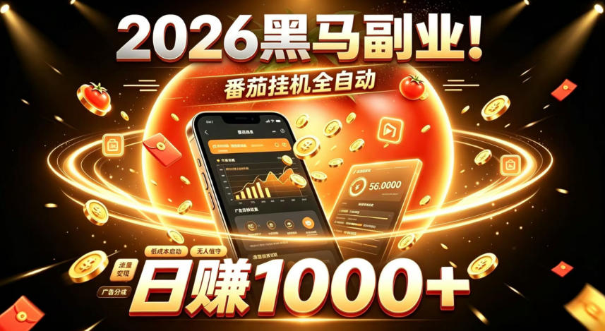 2026黑马副业！番茄挂G全自动日入1000+，操作最简单、门槛最低的线上轻资产项目【揭秘】-聊项目