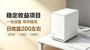 全自动设备挂G项目，日收益200左右，省心长效运营，最稳最省心的项目【揭秘】-聊项目
