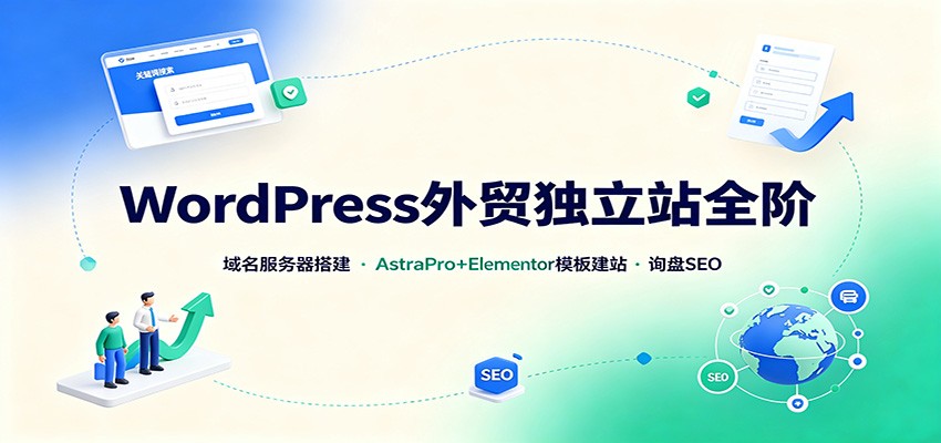 WordPress外贸独立站全阶:域名服务器搭建,AstraPro+Elementor模板建站与询盘询盘SEO-聊项目