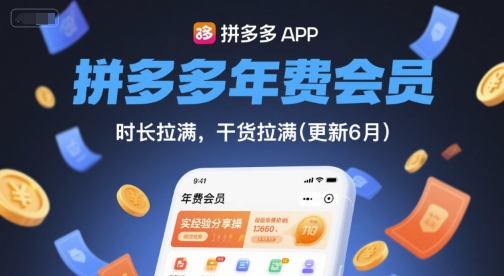 拼多多年费会员，实经验分享操，时长拉满，干货拉满(更新260817)-聊项目