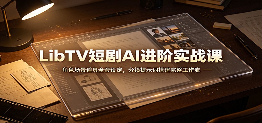 LibTV短剧AI进阶实战课:角色场景道具全套设定,分镜提示词搭建完整工作流-聊项目