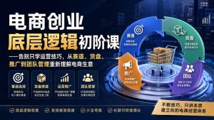 电商创业底层逻辑初阶课——告别只学运营技巧，从赛道、货盘、推广到团队管理重新理解电商生意-聊项目