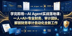 学完即用—AI Agent实战落地课：一人+AI=专业财务、审计团队，解锁财务审计自动化全新工作模式(更新0818)-聊项目
