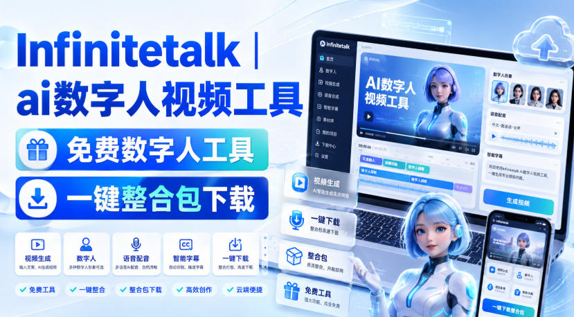 Infinitetalk丨ai数字人视频工具，免费数字人工具，一键整合包下载-聊项目
