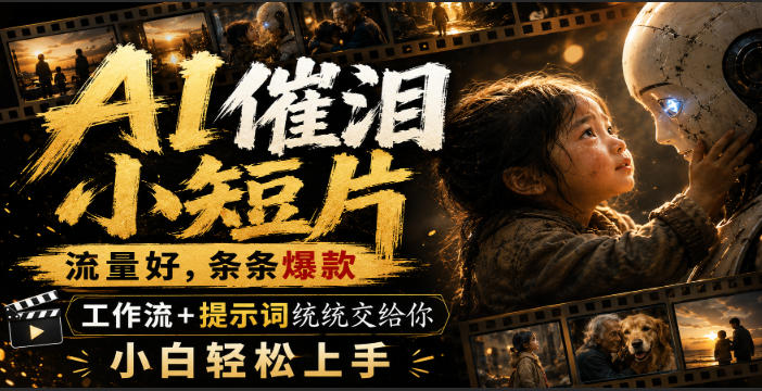 AI催泪小短片，流量好，条条爆款，工作流+提示词统统交给你，小白轻松上手-聊项目