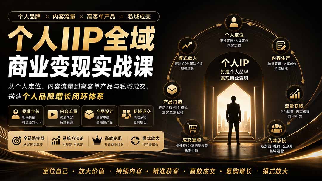 个人IP全域商业变现实战课 (无水印-聊项目