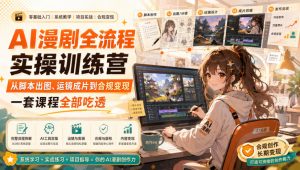 AI漫剧全流程实操训练营,从脚本出图、运镜成片到合规变现,一套课程全部吃透-聊项目