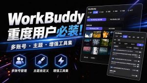 WorkBuddy重度用户必装！多账号·主题·增强工具集，零侵入、零重签名，WorkDaddy-聊项目
