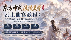 东方中式浪漫美学云上仙宫教程：从AI提示词、仙境生图到动态调试与剪辑，完整拆解国风大片制作流程-聊项目