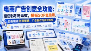 电商广告创意全攻略：告别烧钱无效，模板SOP直接用，全面覆盖创意策略、广告制作与测试系统【原创双语字幕】-聊项目