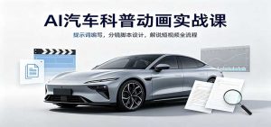 AI汽车科普动画实战课：提示词编写，分镜脚本设计，解说短视频全流程-聊项目