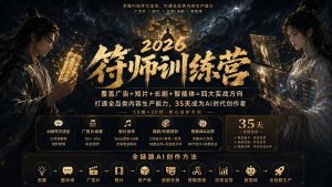 符师训练营-35天成为AI时代创作者，广告+短片+漫剧+智能体四大实战方向，掌握从创意到上线的完整工作流-聊项目