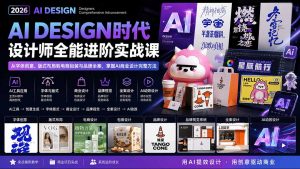 2026AI DESIGN时代设计师全能进阶实战课:从字体创意、版式布局到电商包装与品牌全案,掌握AI商业设计完整方法-聊项目