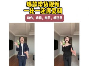 AI带货视频复刻,一比一还原加二创,动作,表情,细节,都还原,新手也能直接套用-聊项目