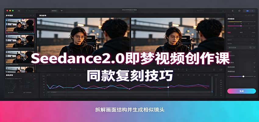 Seedance2.0即梦视频创作课:剧本式视频制作,同款复刻技巧,多行业案例落地教学-聊项目
