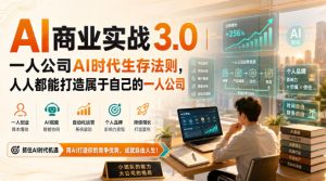 AI商业实战3.0|一人公司AI时代生存法则,人人都能打造属于自己的一人公司-聊项目