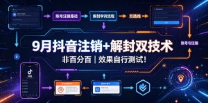 9月抖音注销+解封双技术,非百分百,效果自行测试!-聊项目