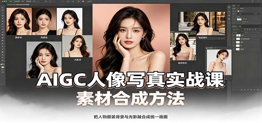 AIGC人像写真实战课:软件平台部署筹备,素材合成方法,多题材写真案例-聊项目