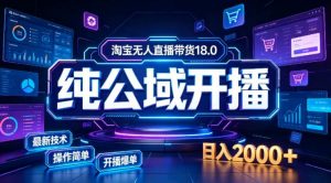 淘宝无人直播带货,公域+私域实时更新迭代玩法,稳定开播变现,一台电脑即可搭建一个日不落直播间【揭秘】-聊项目
