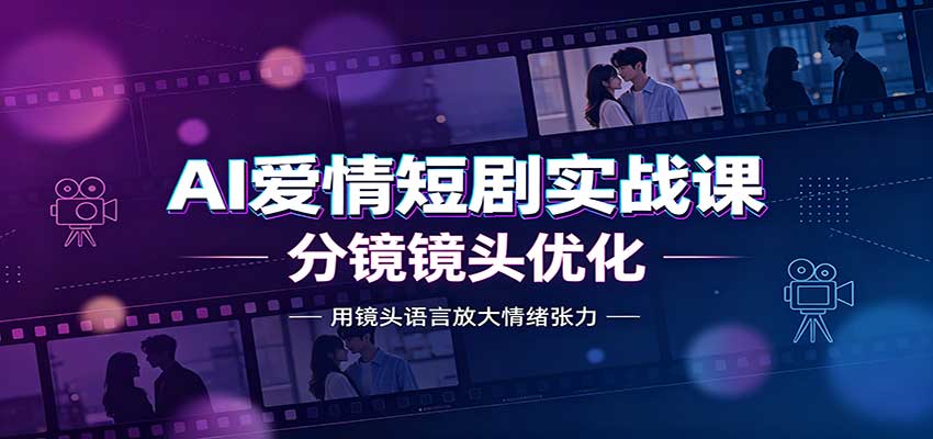 AI爱情短剧实战课：故事剧本创作，分镜镜头优化，智能体提示词-聊项目