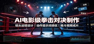 AI电影级拳击对决制作:镜头运镜设计,动作提示词调优,格斗视频成片-聊项目