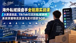 海外私域操盘手全链路实战课:从赛道选品、TikTok引流到私域销转,系统掌握物流发货与支付回款SOP-聊项目