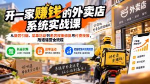 开一家赚钱的外卖店系统实战课:从新店引爆、菜单活动到老店权重修复与付费投放,跑通运营全流程-聊项目