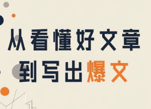 从看懂好文章,到写出爆文-聊项目