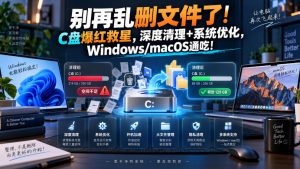 别再乱删文件了!C盘爆红救星,深度清理+系统优化,Windows/macOS通吃!-聊项目