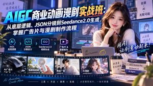 AIGC商业动画漫剧实战班-更新:从底层逻辑、JSON分镜到Seedance2.0生成,掌握广告片与漫剧制作流程-聊项目