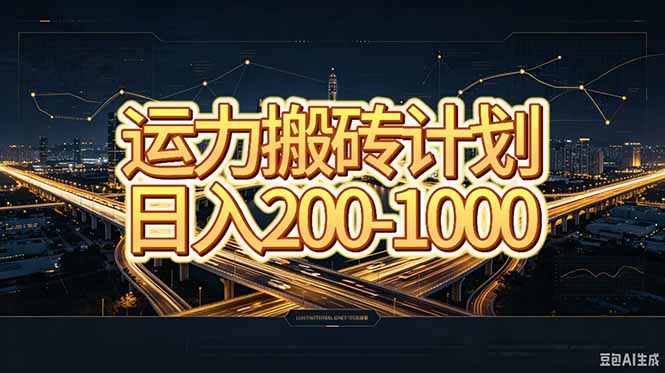 运力搬砖，风口项目。当日收益稳定200-1000。 每天仅需一小时，新人轻松上手。-聊项目